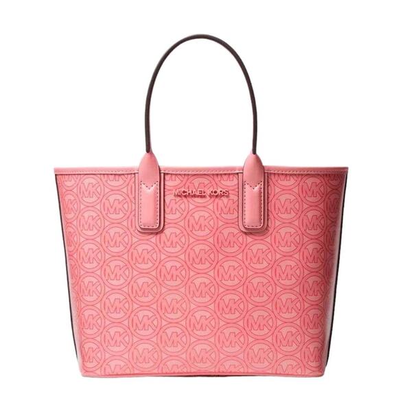 Michael Kors Small Tote Bag The Jodie Jacquard Pink Grapefruit